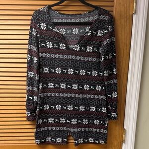 Festive Black and White Patterned One Piece PJs